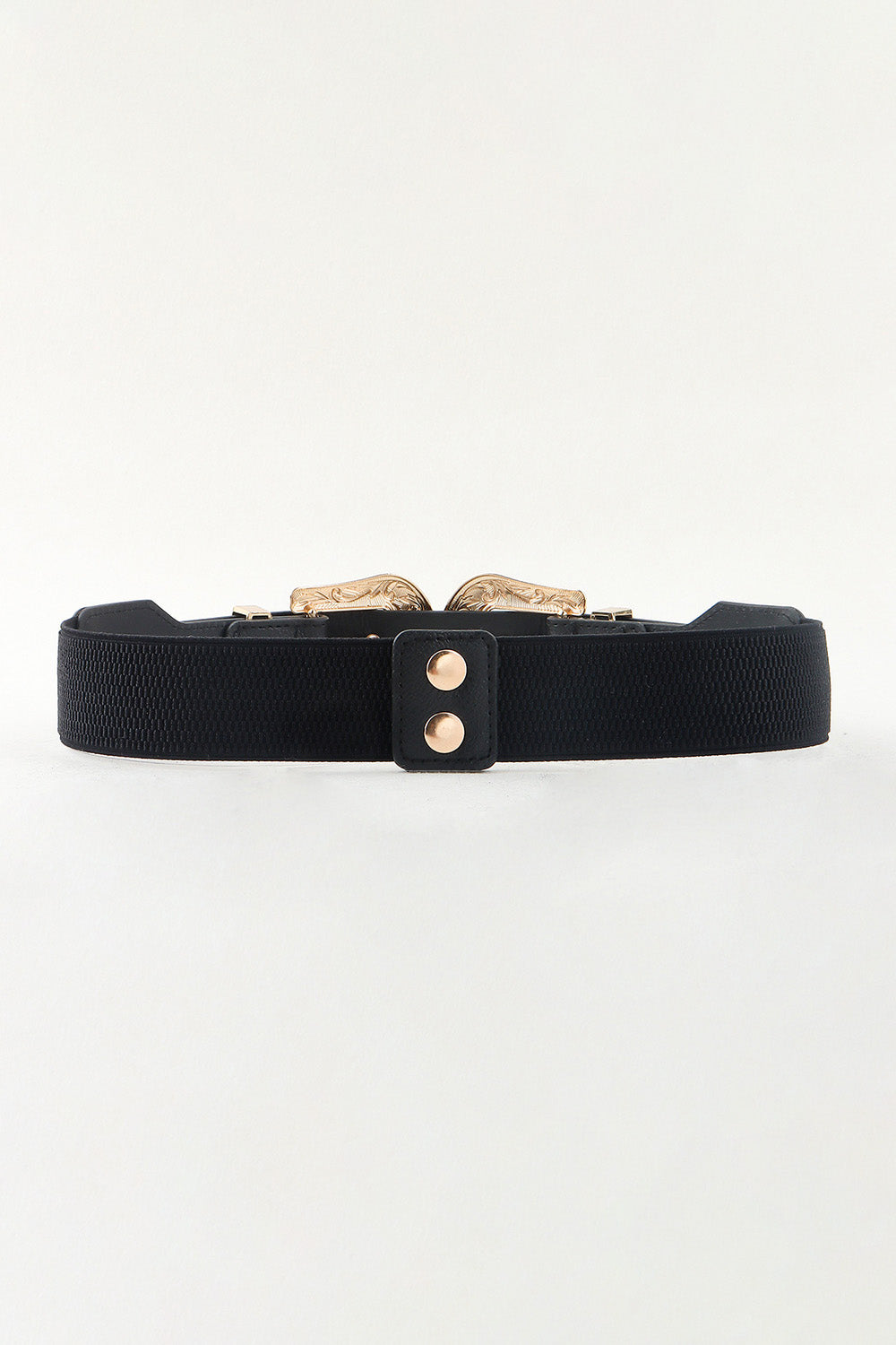 White Smoke Symmetrical Zinc Alloy Buckle PU Leather Belt