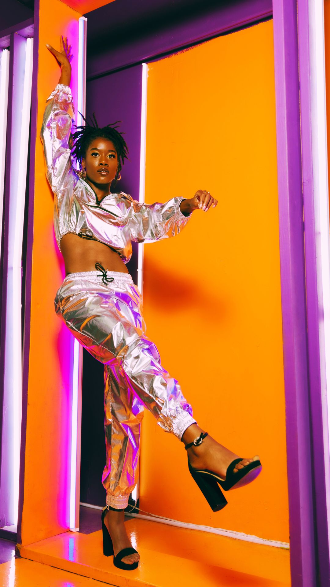 Dark Orange Kaitlyn Windbreaker Pants Pants