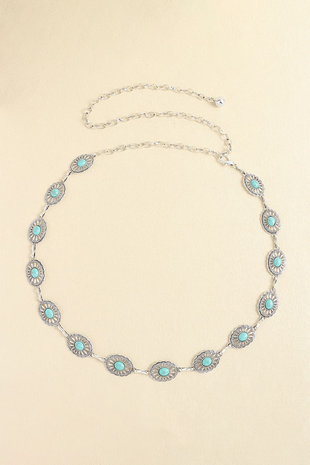 Antique White Vintage Turquoise Alloy Belt