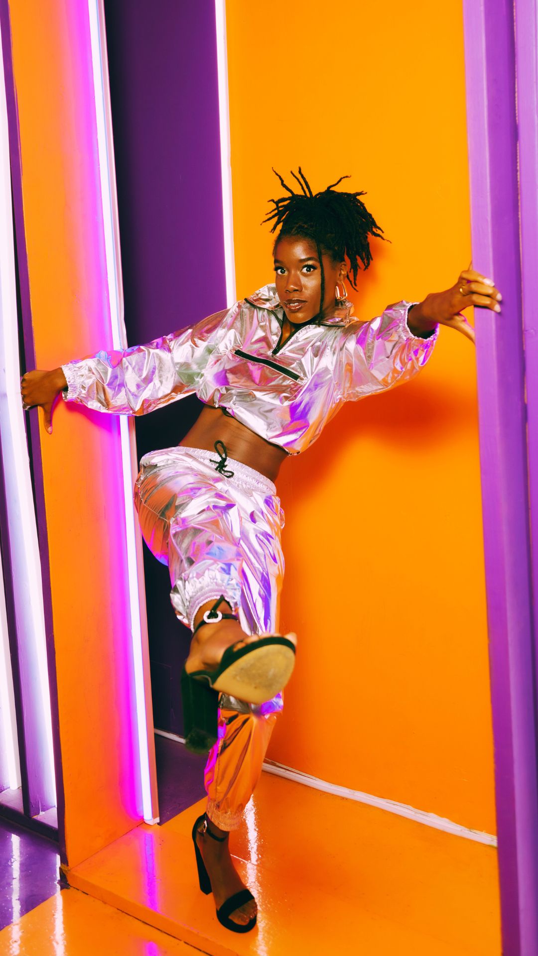 Dark Orange Kaitlyn Windbreaker Pants Pants