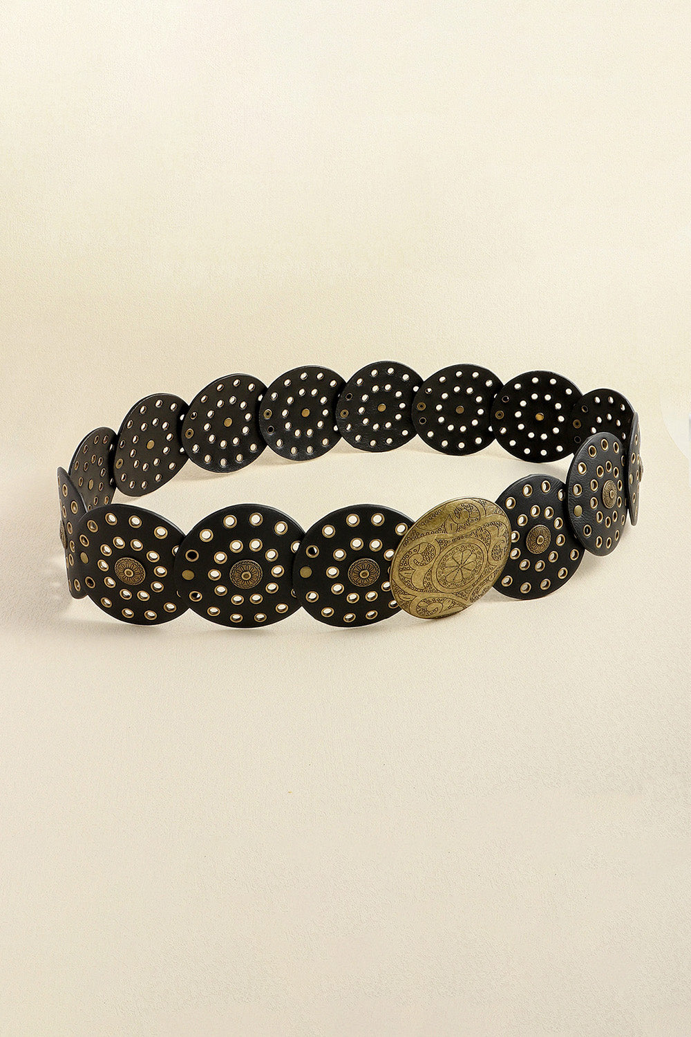 Antique White Vintage PU Leather Wide Belt