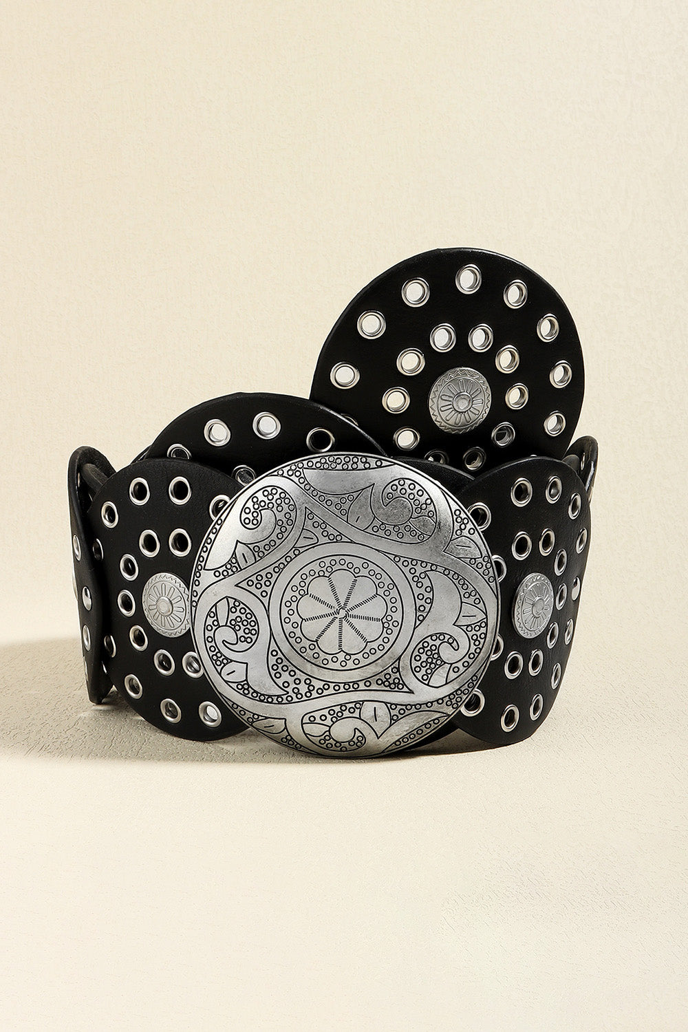 Antique White Vintage PU Leather Wide Belt