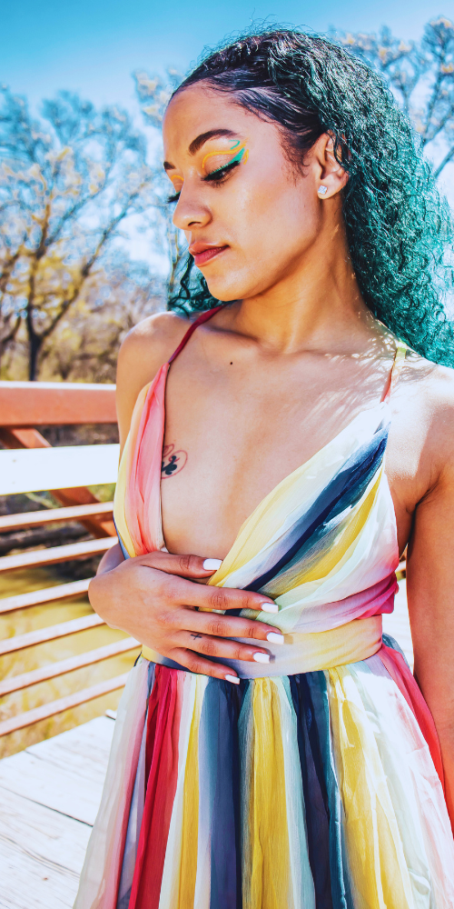 Gray Ashley Rainbow Tie-Dye Maxi Dress Maxi Dresses