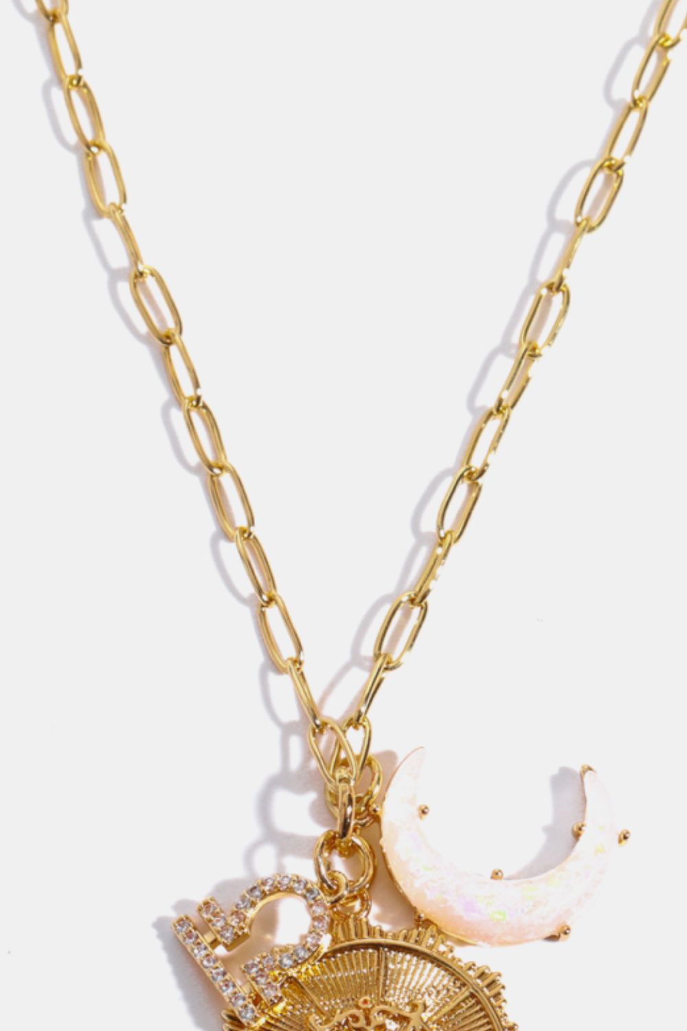 White Smoke Constellation and Moon Pendant Copper Necklace Zodiac