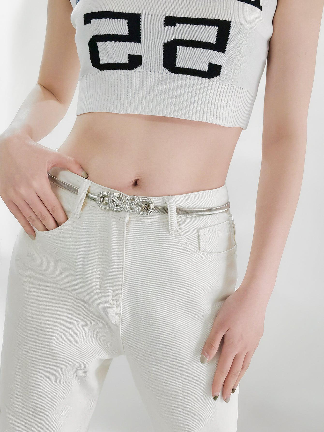 Gray Knot Buckle Metal Belt Trends