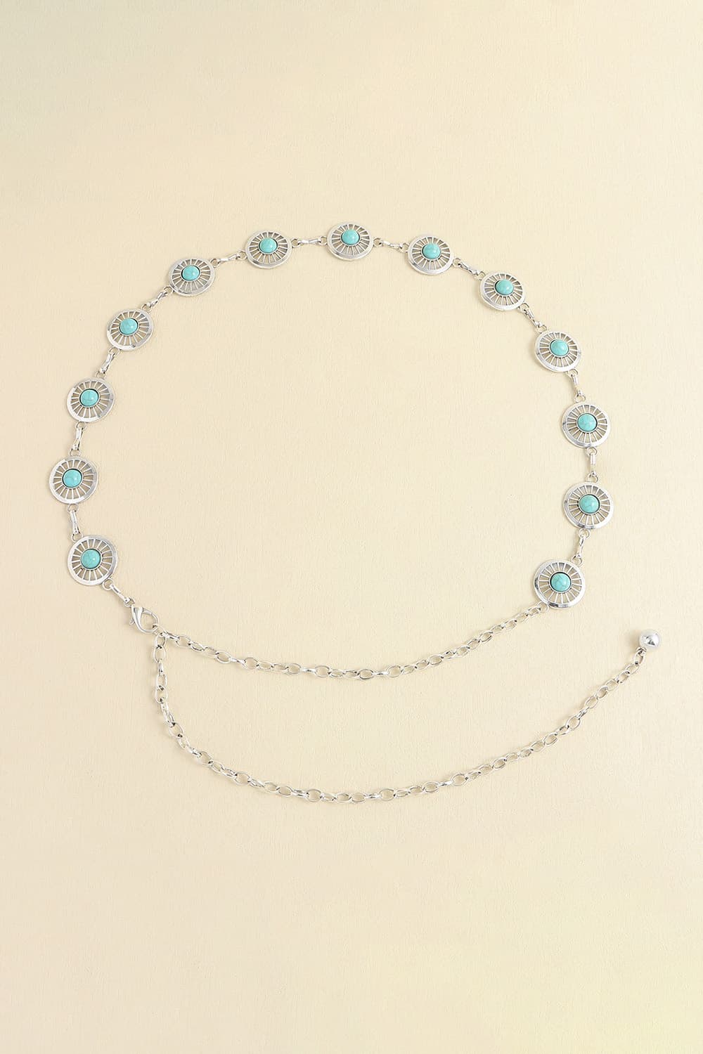 Antique White Vintage Turquoise Alloy Belt