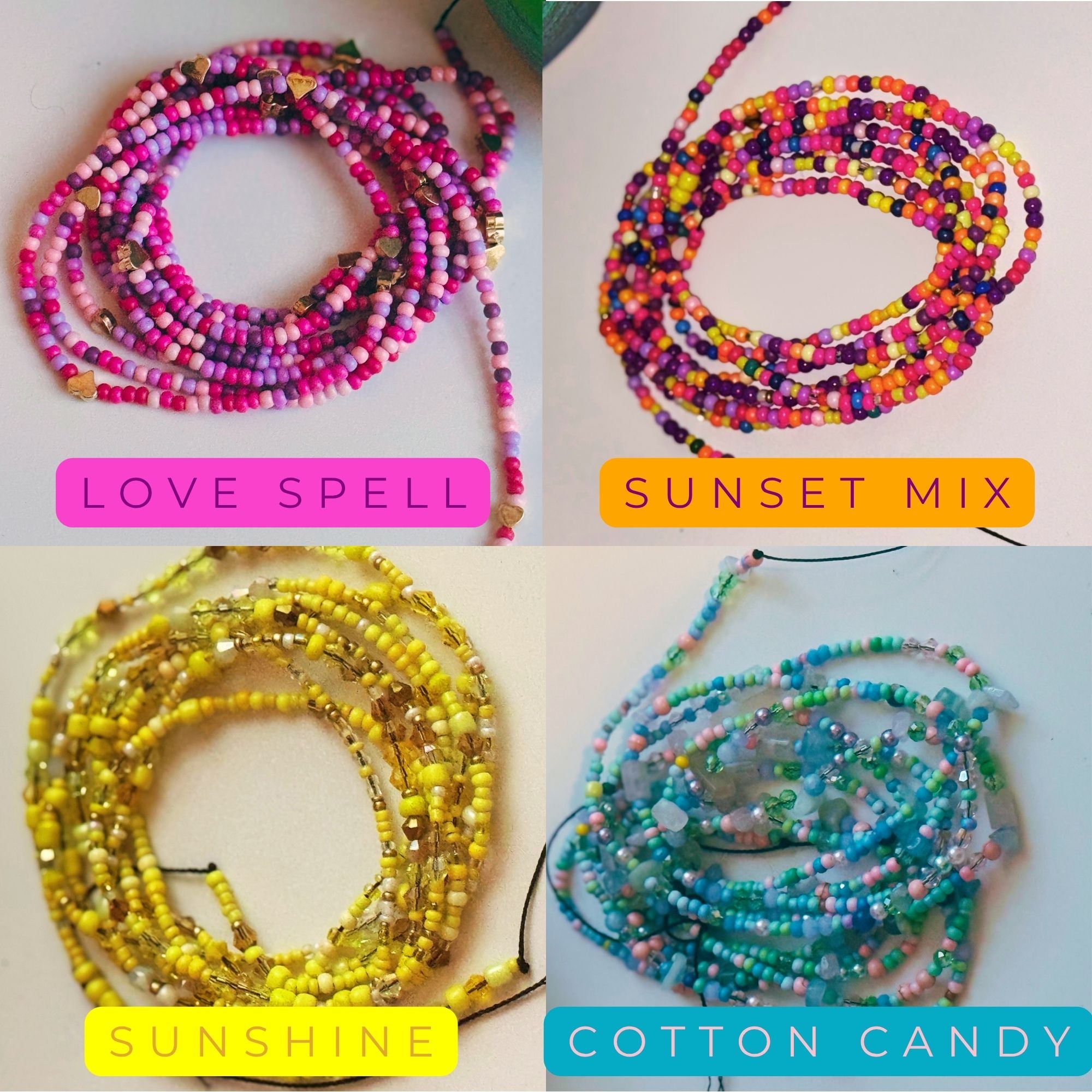 Gray $5 Custom Waist Beads – Handmade Seed Beads | Buy 3 Get 2 Free Waist Beads