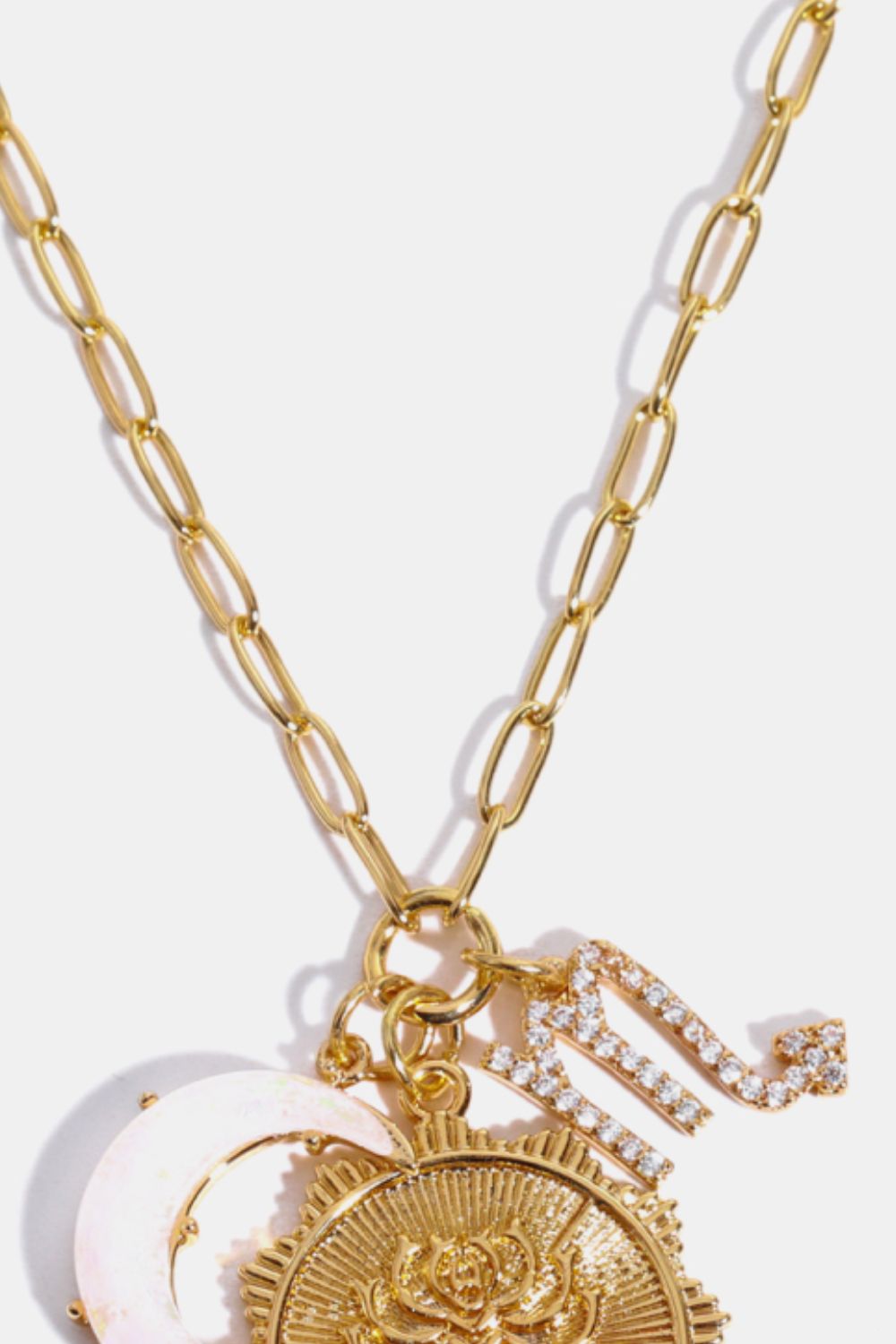 White Smoke Constellation and Moon Pendant Copper Necklace Zodiac