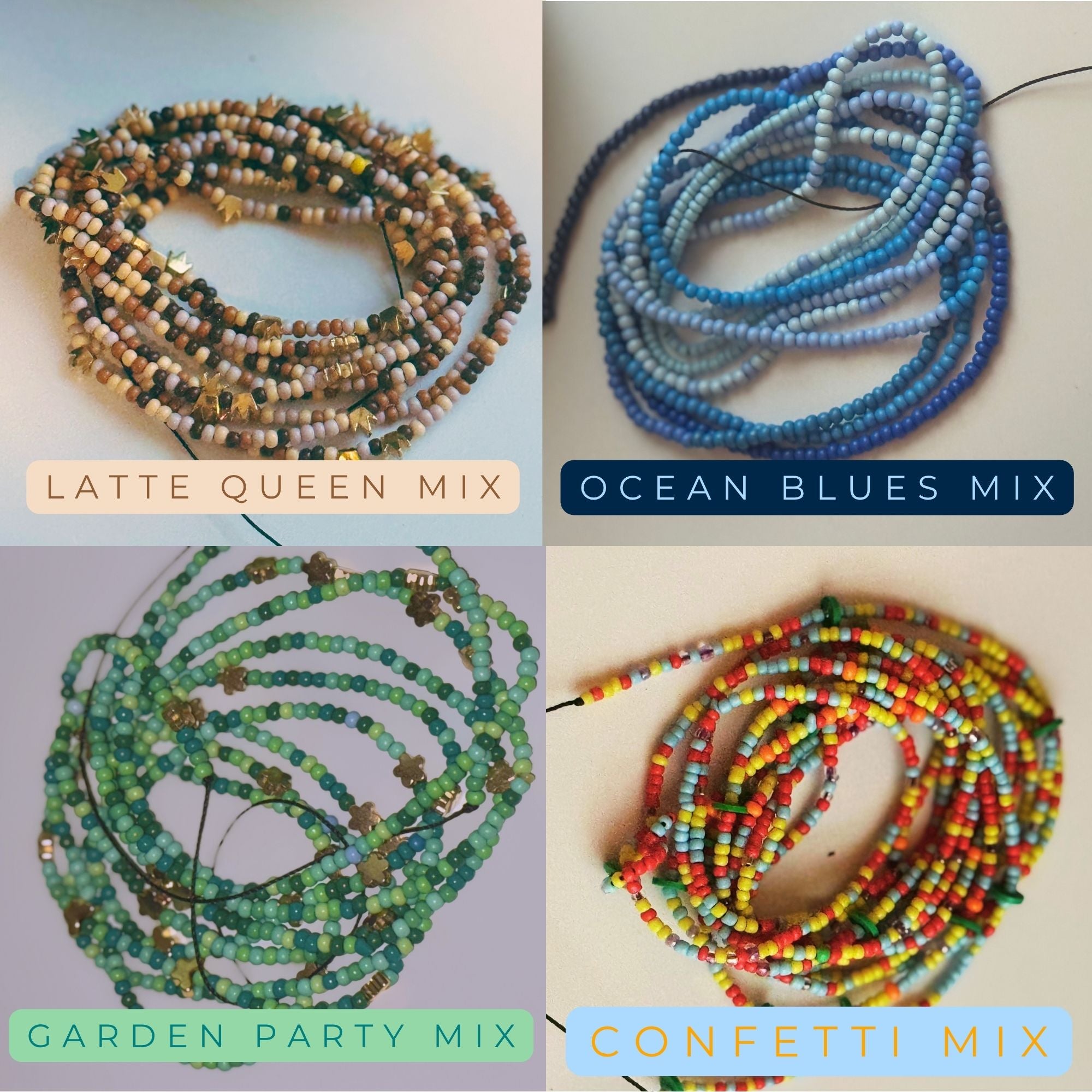 Gray $5 Custom Waist Beads – Handmade Seed Beads | Buy 3 Get 2 Free Waist Beads