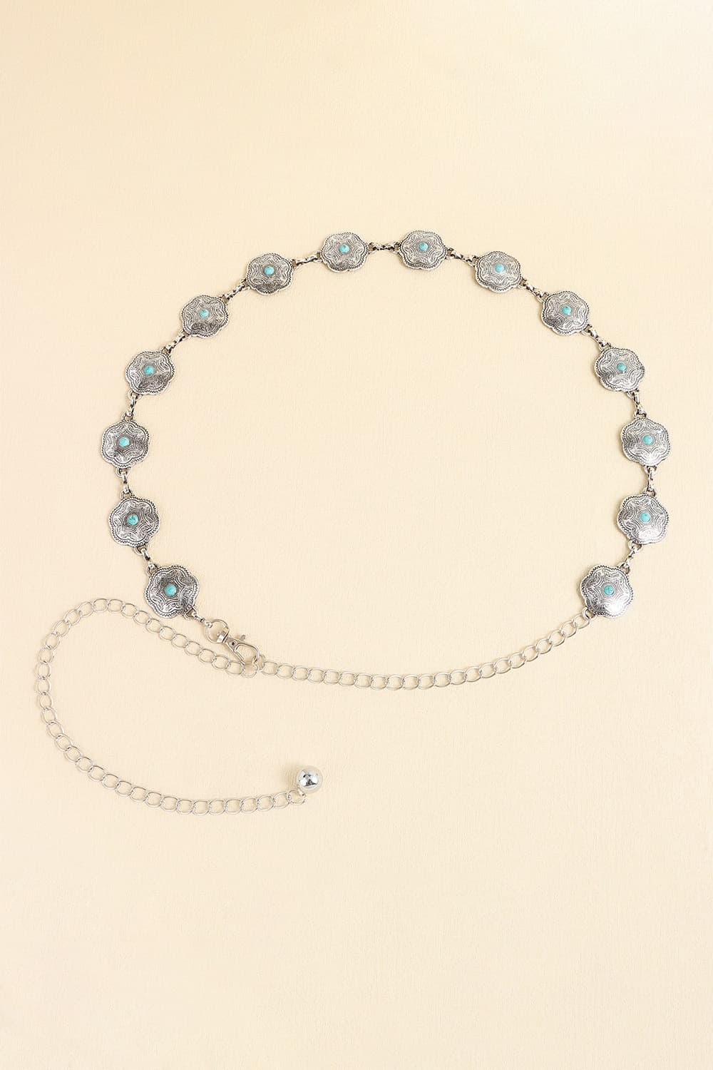 Antique White Vintage Turquoise Alloy Belt