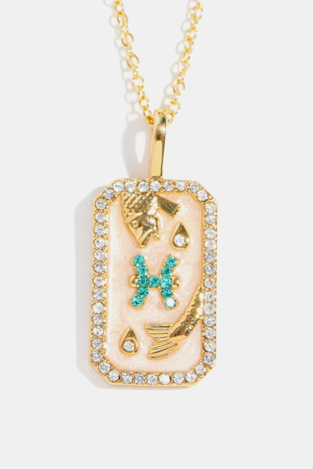 White Smoke Rhinestone Constellation Pendant Copper Necklace Zodiac