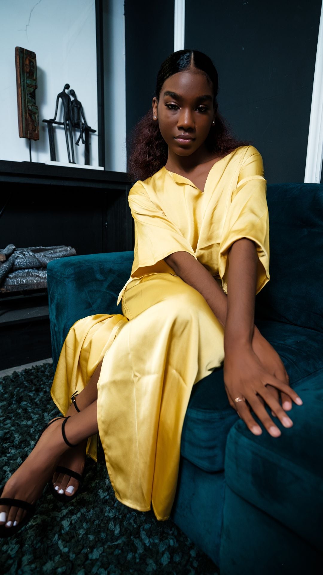 Black Sammantha Satin Maxi Dress Dresses