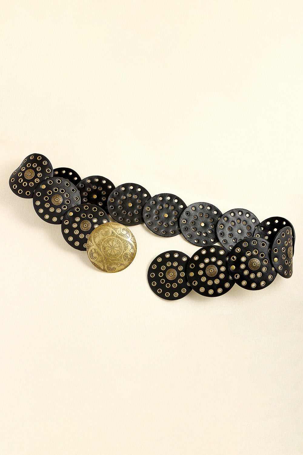 Beige Vintage PU Leather Wide Belt