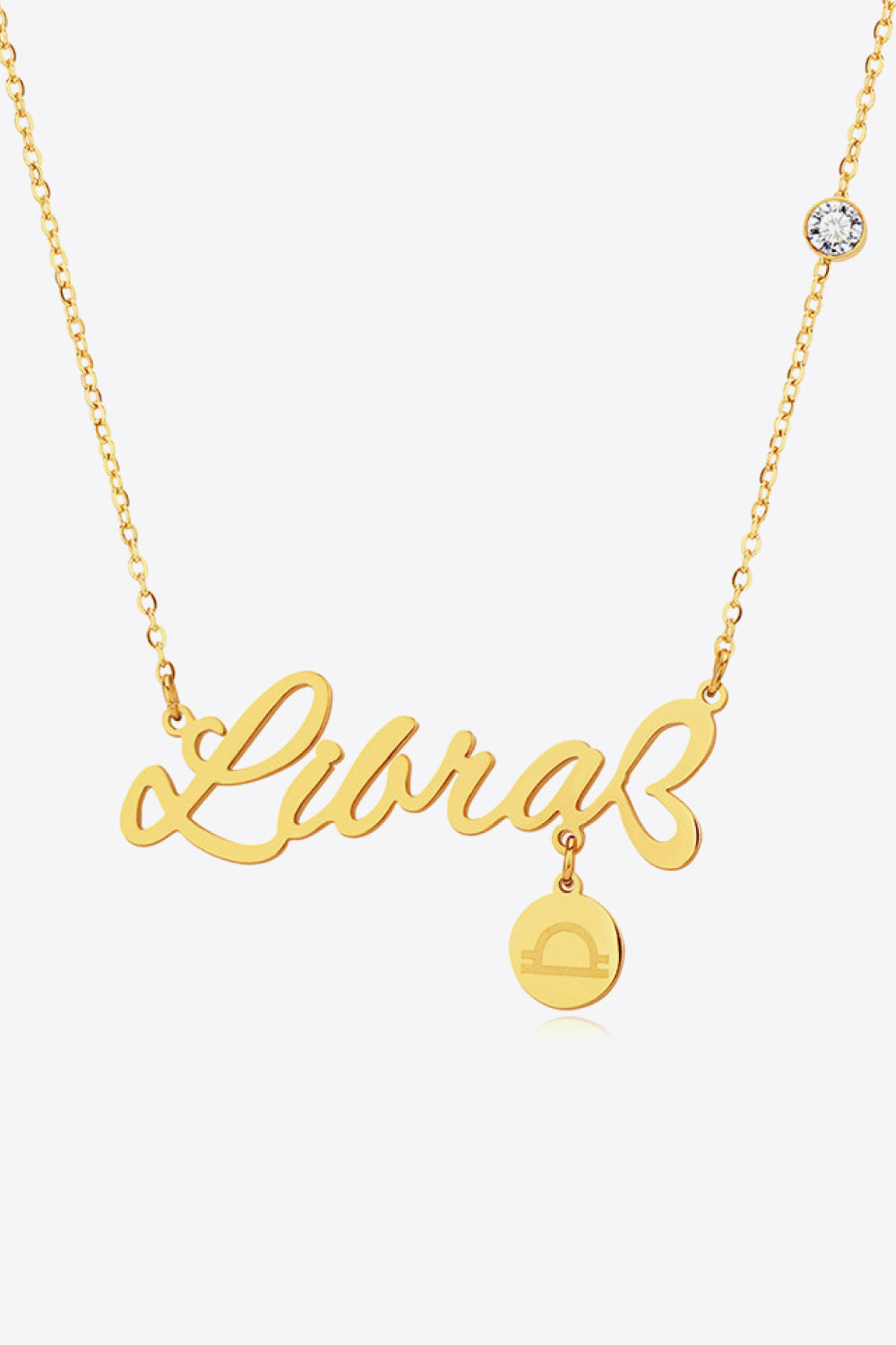 White Smoke Zodiac Pendant Zircon Necklace Zodiac