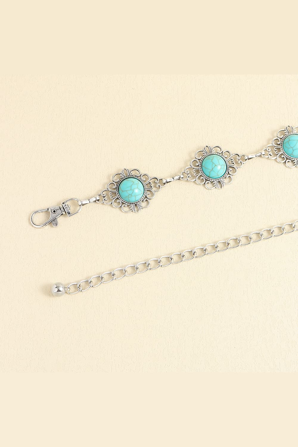 Antique White Vintage Turquoise Alloy Belt