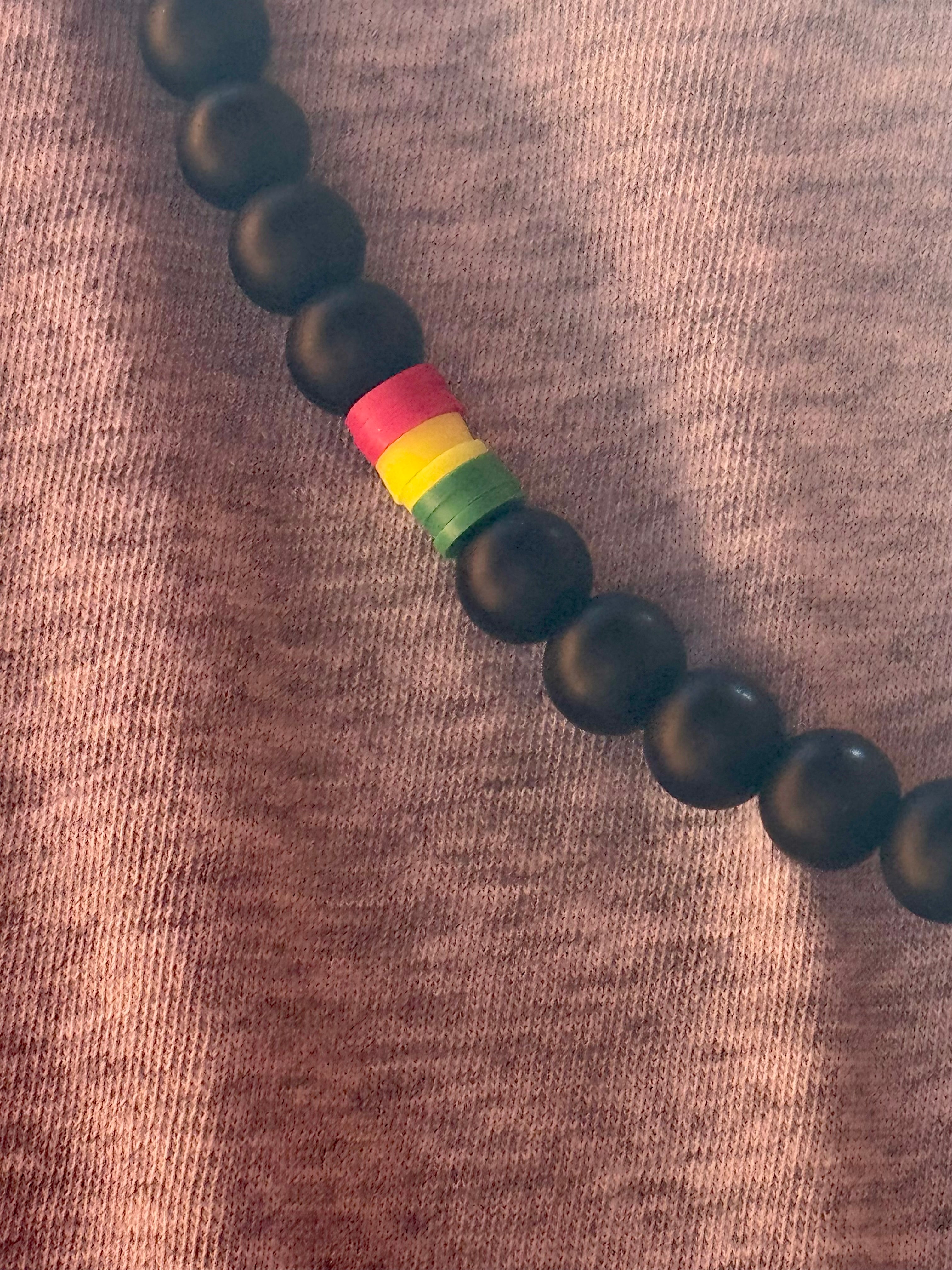 Dim Gray Island Onyx Beaded Necklace – Handmade 22” Unisex Necklace with Clay Disc Beads & Lobster Clasp | Ivy Reina Roots Collection