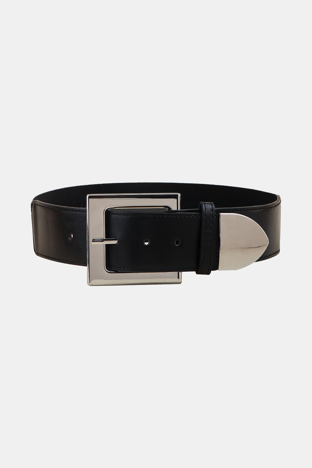 White Smoke Maverick Zinc Alloy Buckle PU Leather Belt Belts