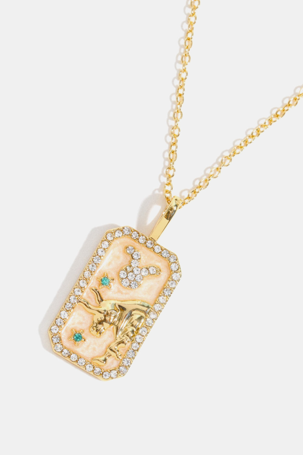 White Smoke Rhinestone Constellation Pendant Copper Necklace Zodiac
