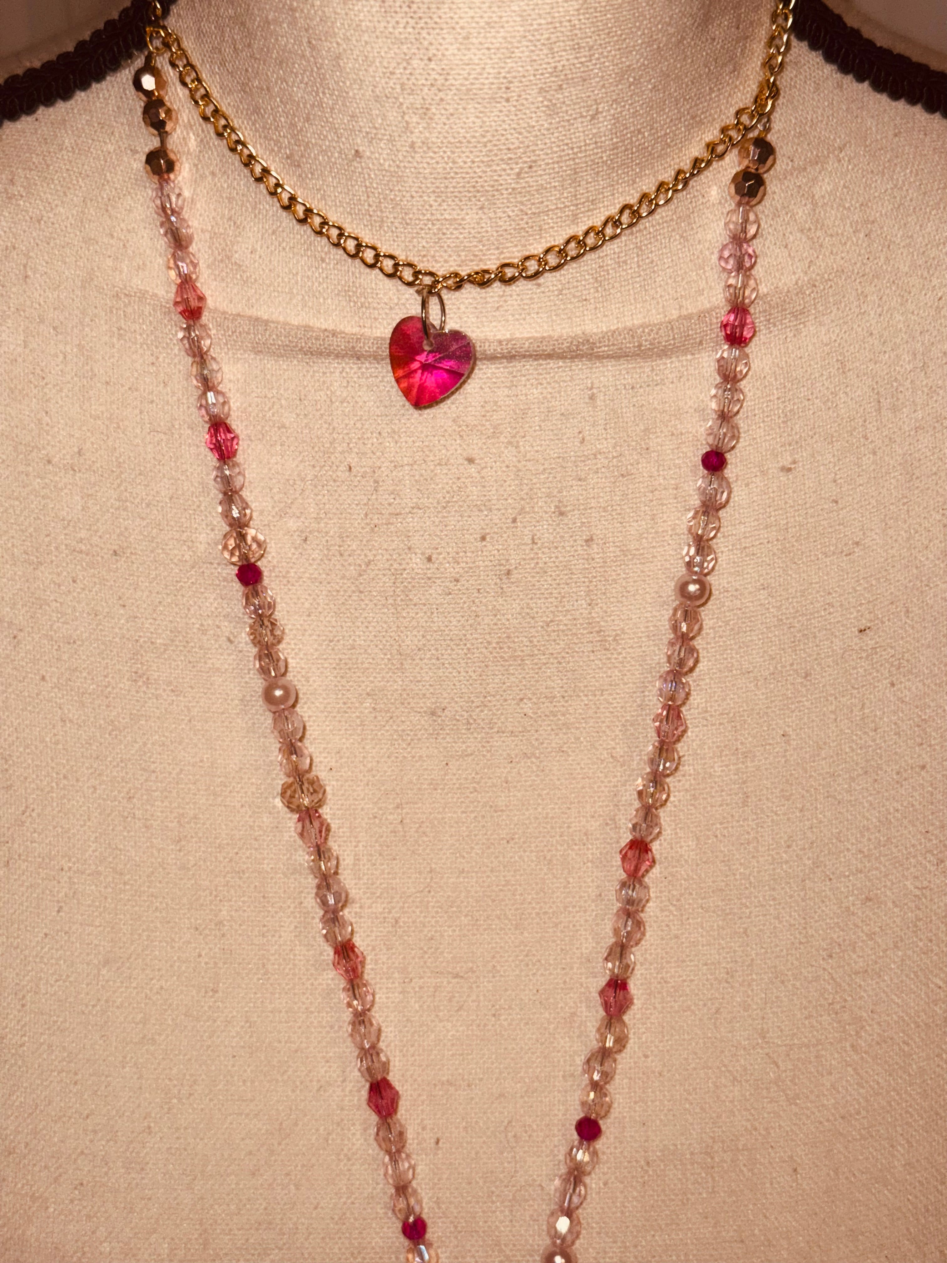 Tan Lover Girl Pink Beaded Body Chain