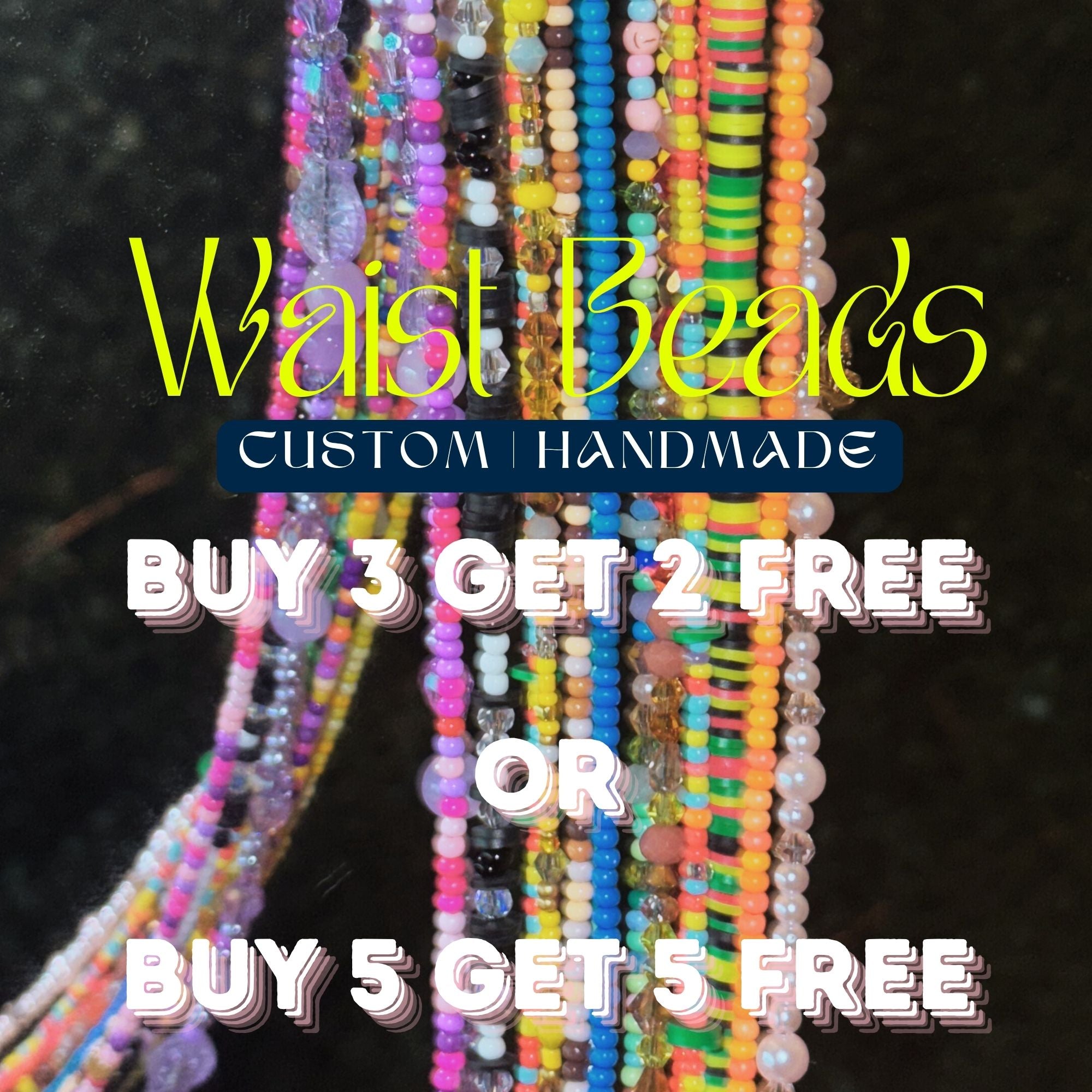 Dark Slate Gray $5 Custom Waist Beads – Handmade Seed Beads | Buy 3 Get 2 Free Waist Beads