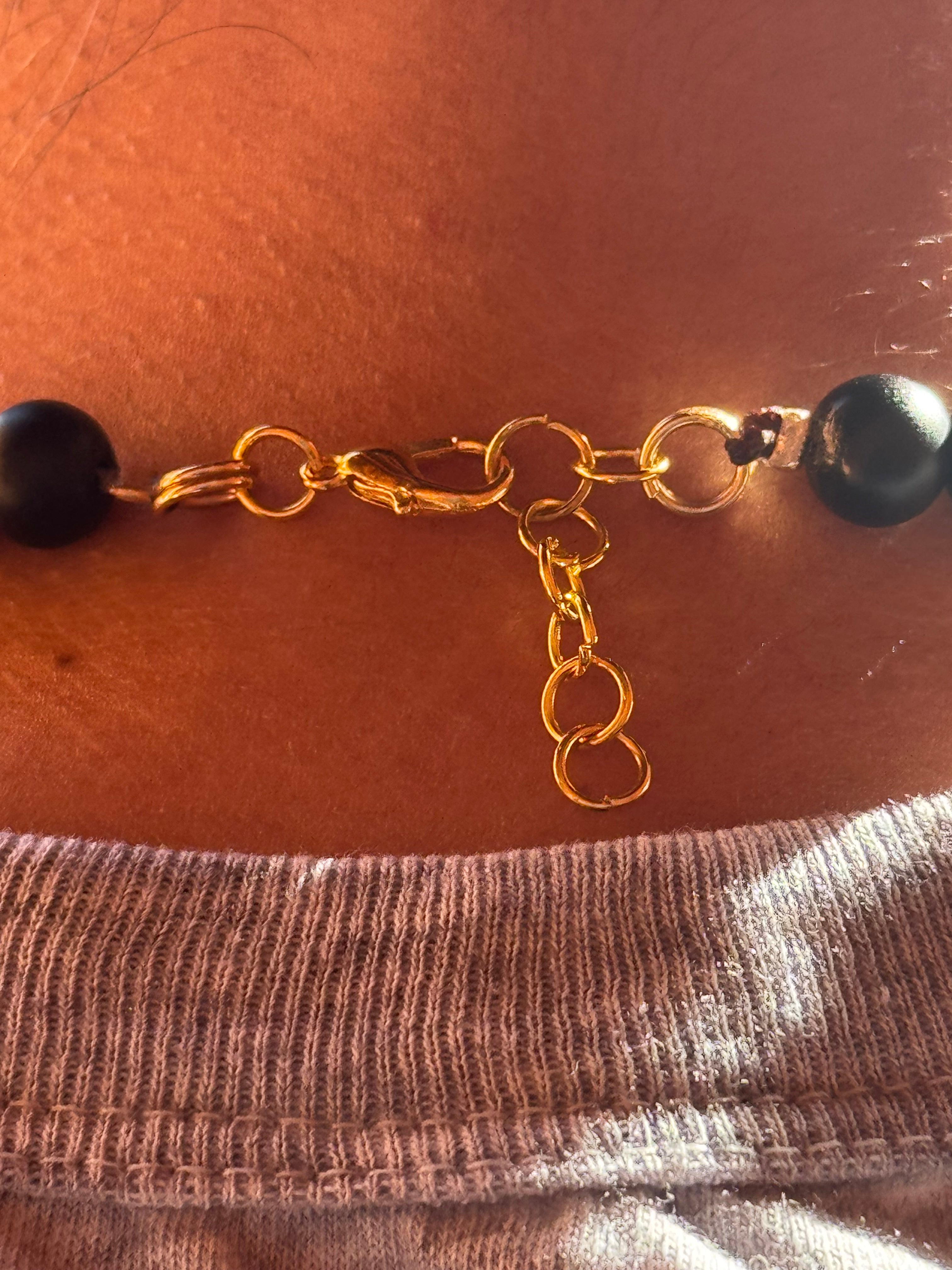 Sienna Island Onyx Beaded Necklace – Handmade 22” Unisex Necklace with Clay Disc Beads & Lobster Clasp | Ivy Reina Roots Collection