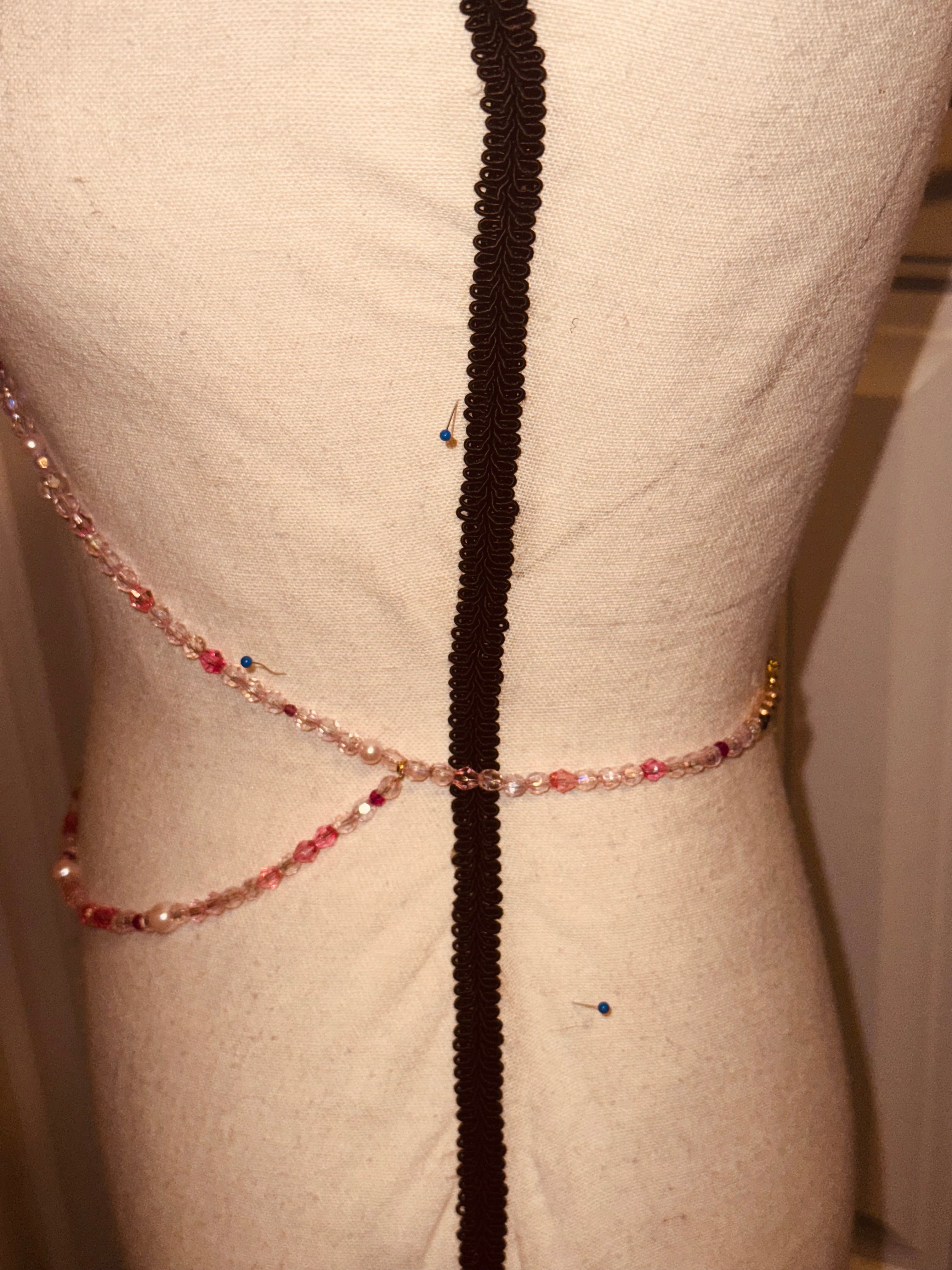 Wheat Lover Girl Pink Beaded Body Chain