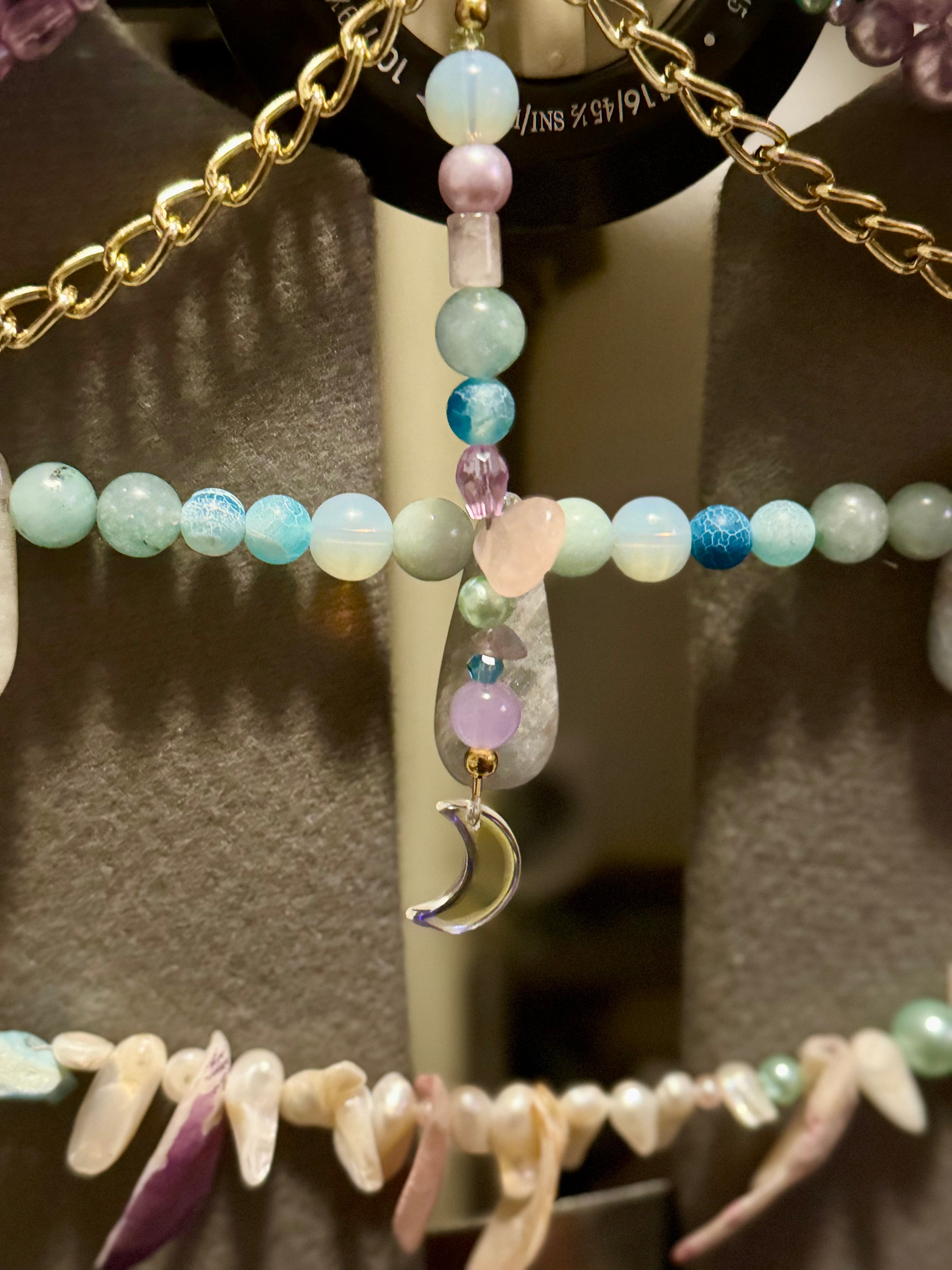 Dark Slate Gray Beaded Fairy Goddess Bra β Handcrafted for Ethereal Style Custom