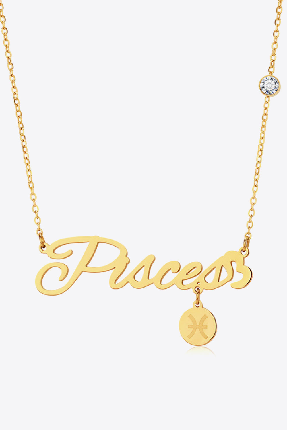 White Smoke Zodiac Pendant Zircon Necklace Zodiac