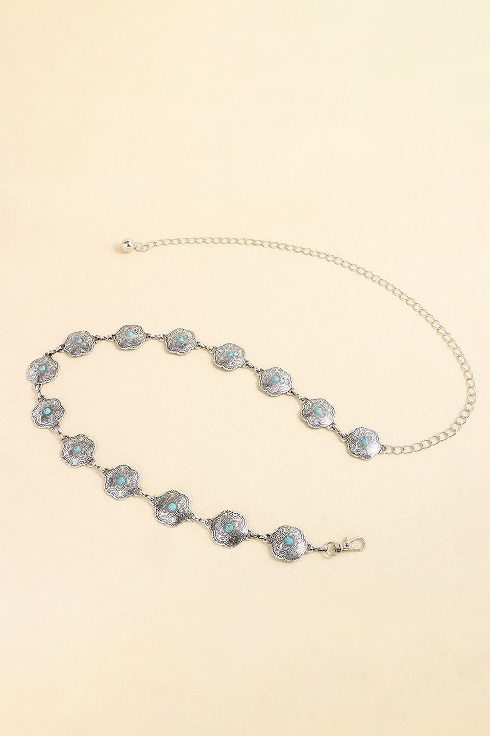 Antique White Vintage Turquoise Alloy Belt