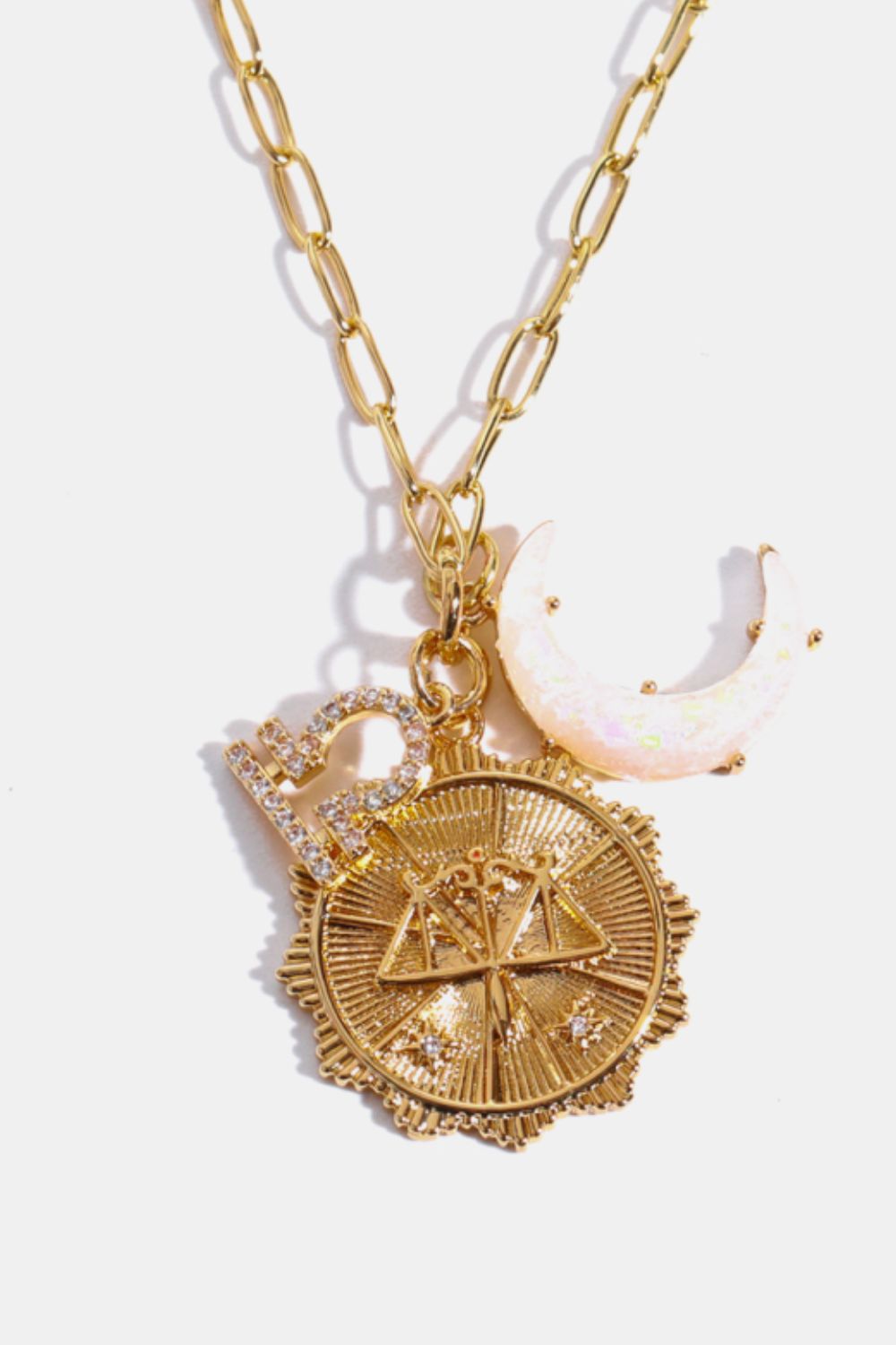 White Smoke Constellation and Moon Pendant Copper Necklace Zodiac