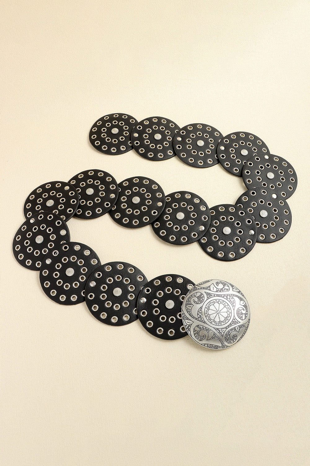 Antique White Vintage PU Leather Wide Belt