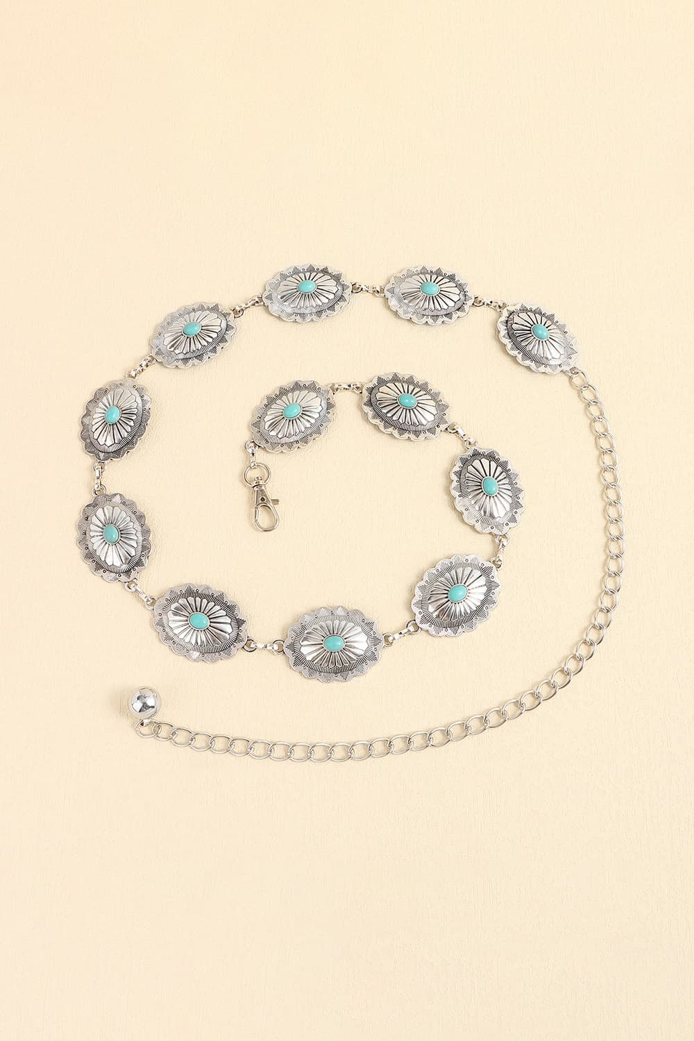 Antique White Vintage Turquoise Alloy Belt