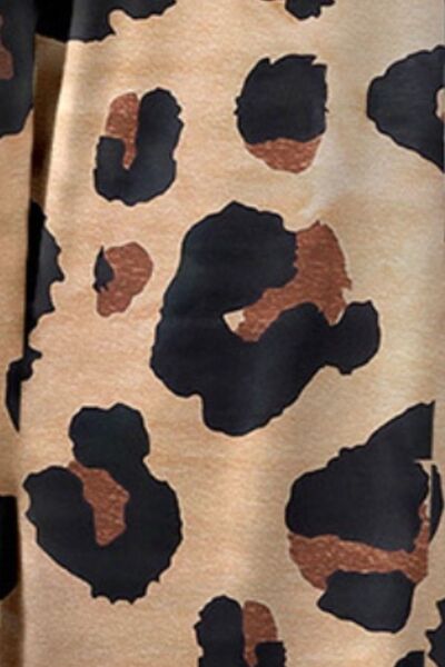 Rosy Brown Leopard Wide Leg Pants Trends