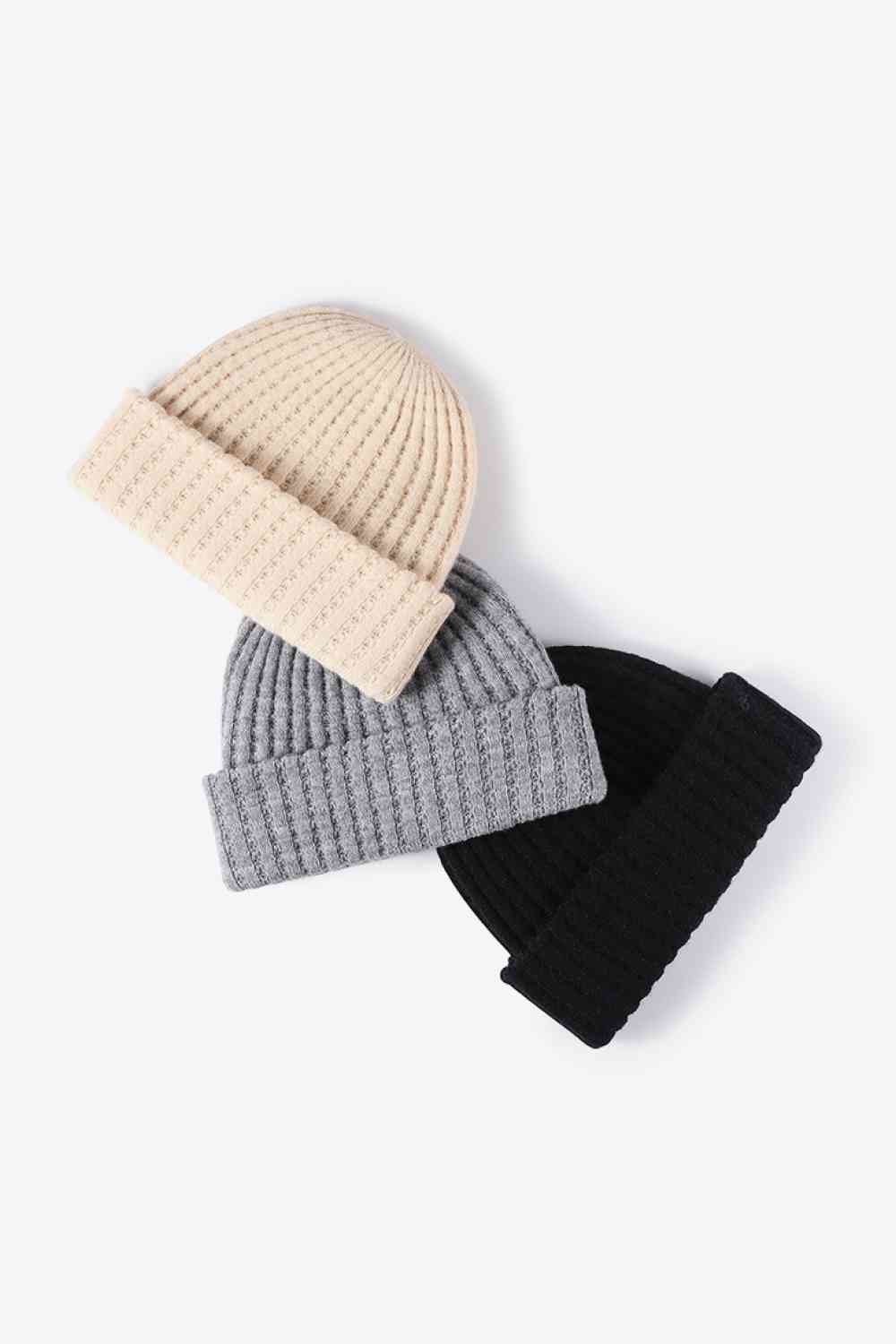 White Smoke Wide Rib Beanie Winter Accessories