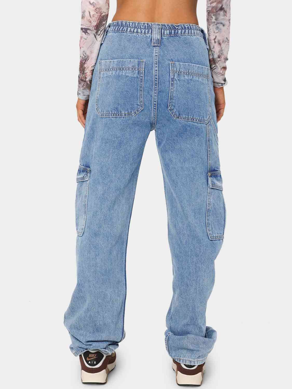 Lavender Like A Boy Straight Leg Cargo Jeans Pants