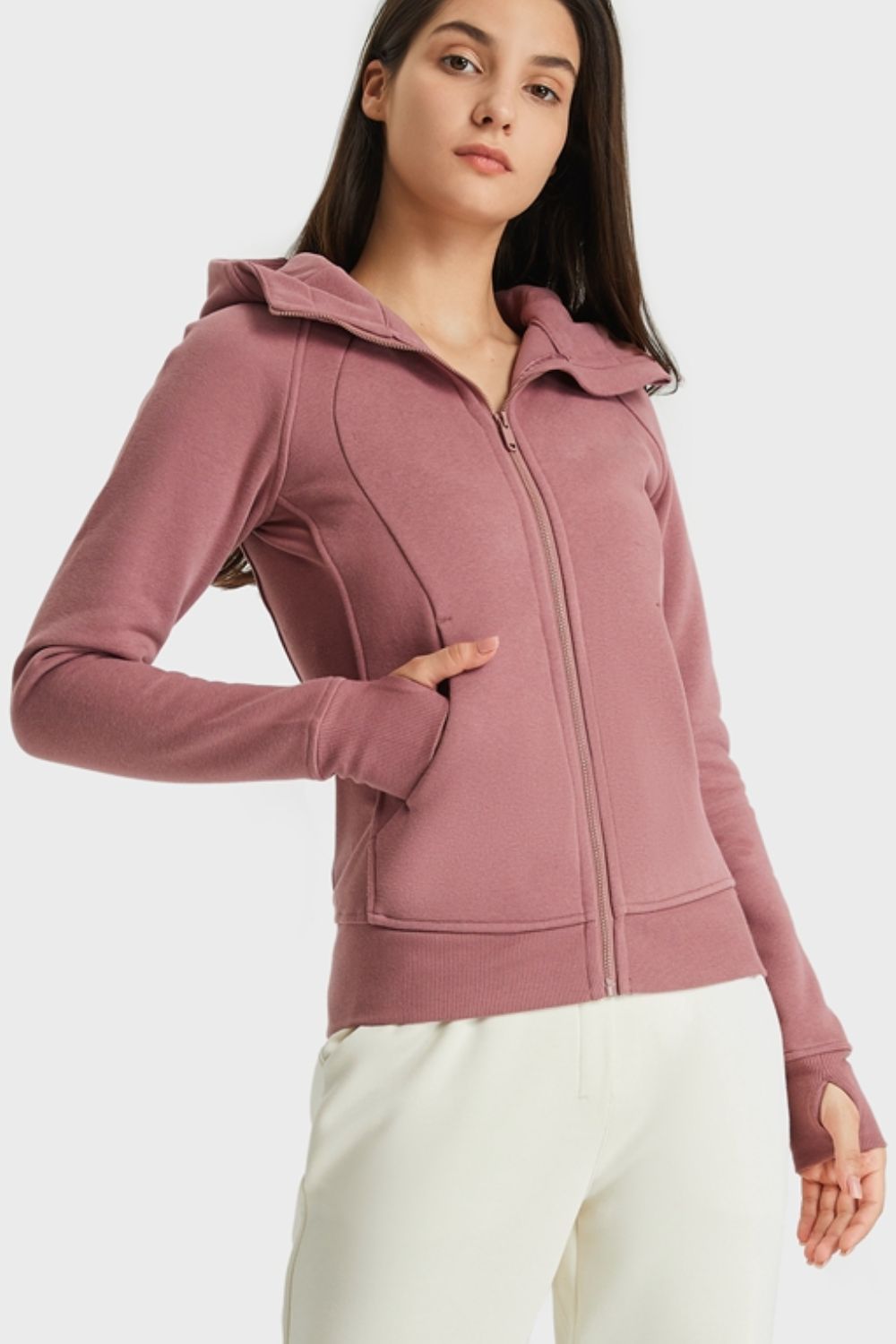 Light Gray Progress Not Perfection Zip Up Seam Detail Hooded Sports Jacket activewear