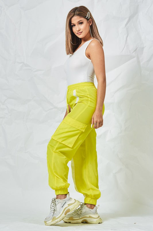 Light Gray Maria Neon Reflective Joggers Pants