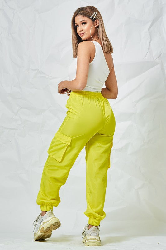 Light Gray Maria Neon Reflective Joggers Pants