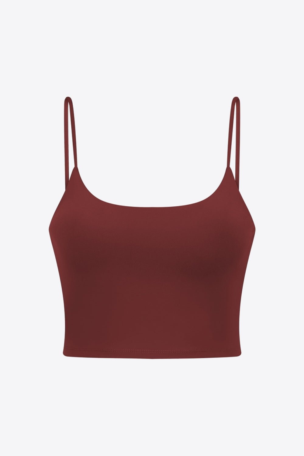 Saddle Brown Feel Like Skin Scoop Neck Sports Cami activewear