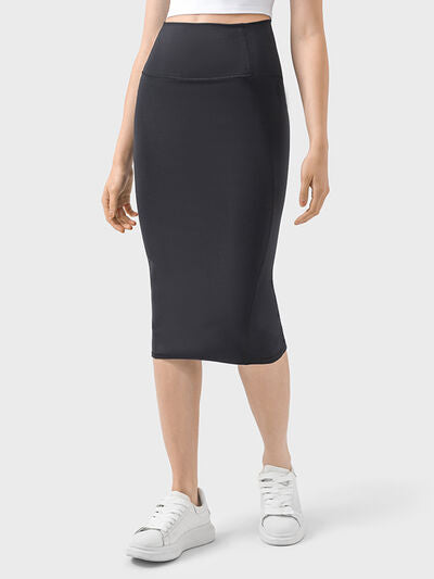 Dark Slate Gray Slit Wrap Active Skirt activewear
