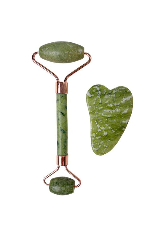 Olive Drab Jade Facial Roller Set Facial Roller