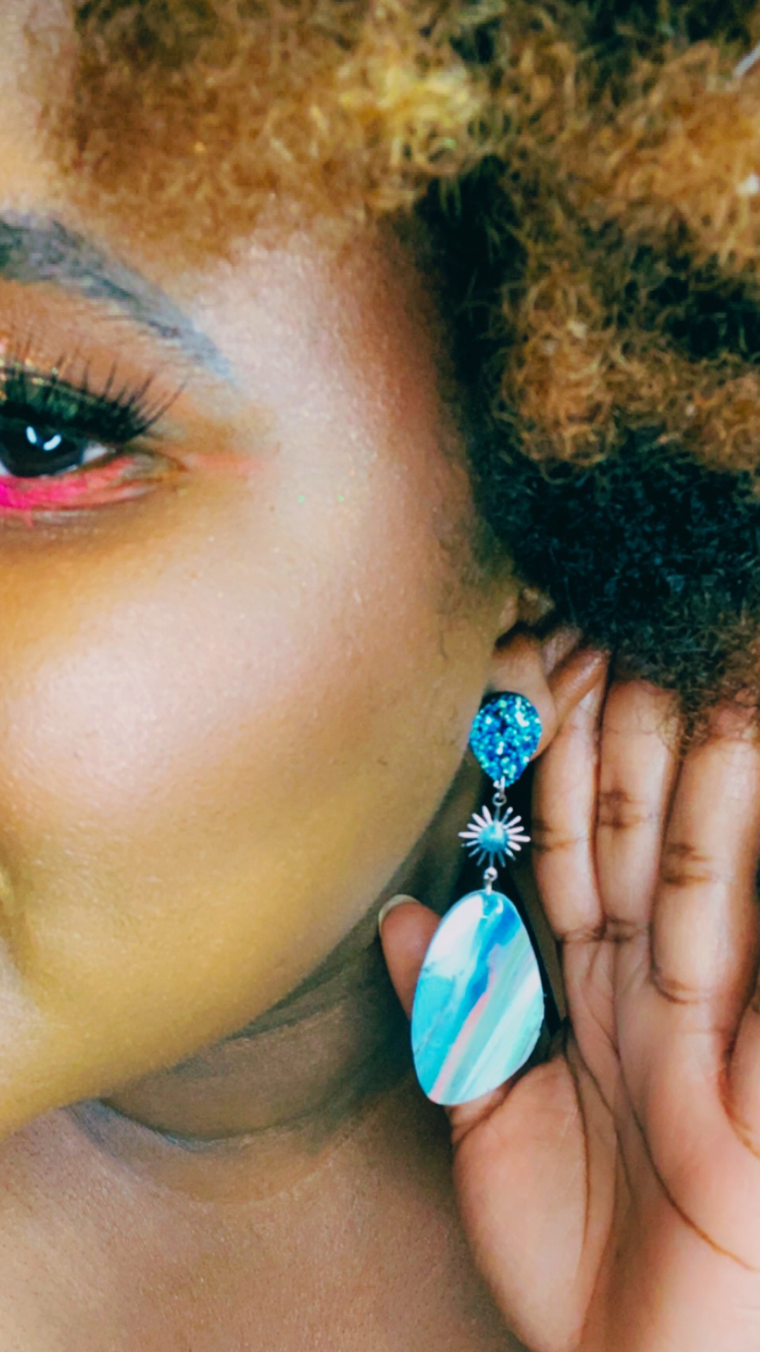 Rosy Brown Ocean Eyes Clay Earrings Earrings