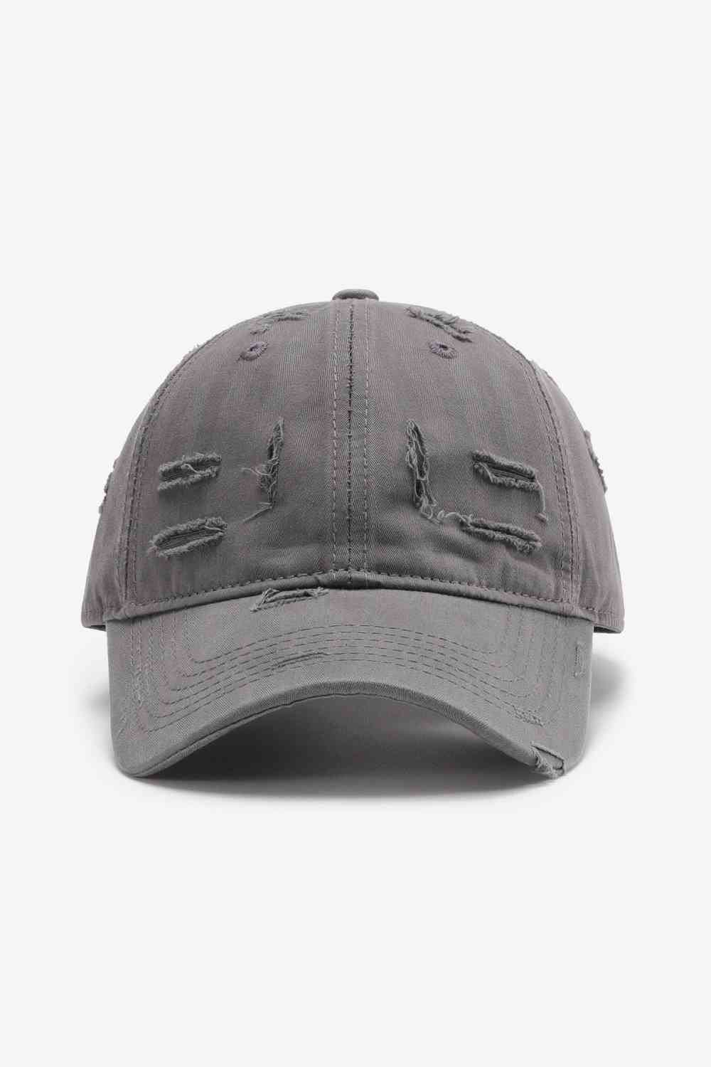 Dim Gray Distressed Adjustable Baseball Cap Gifts