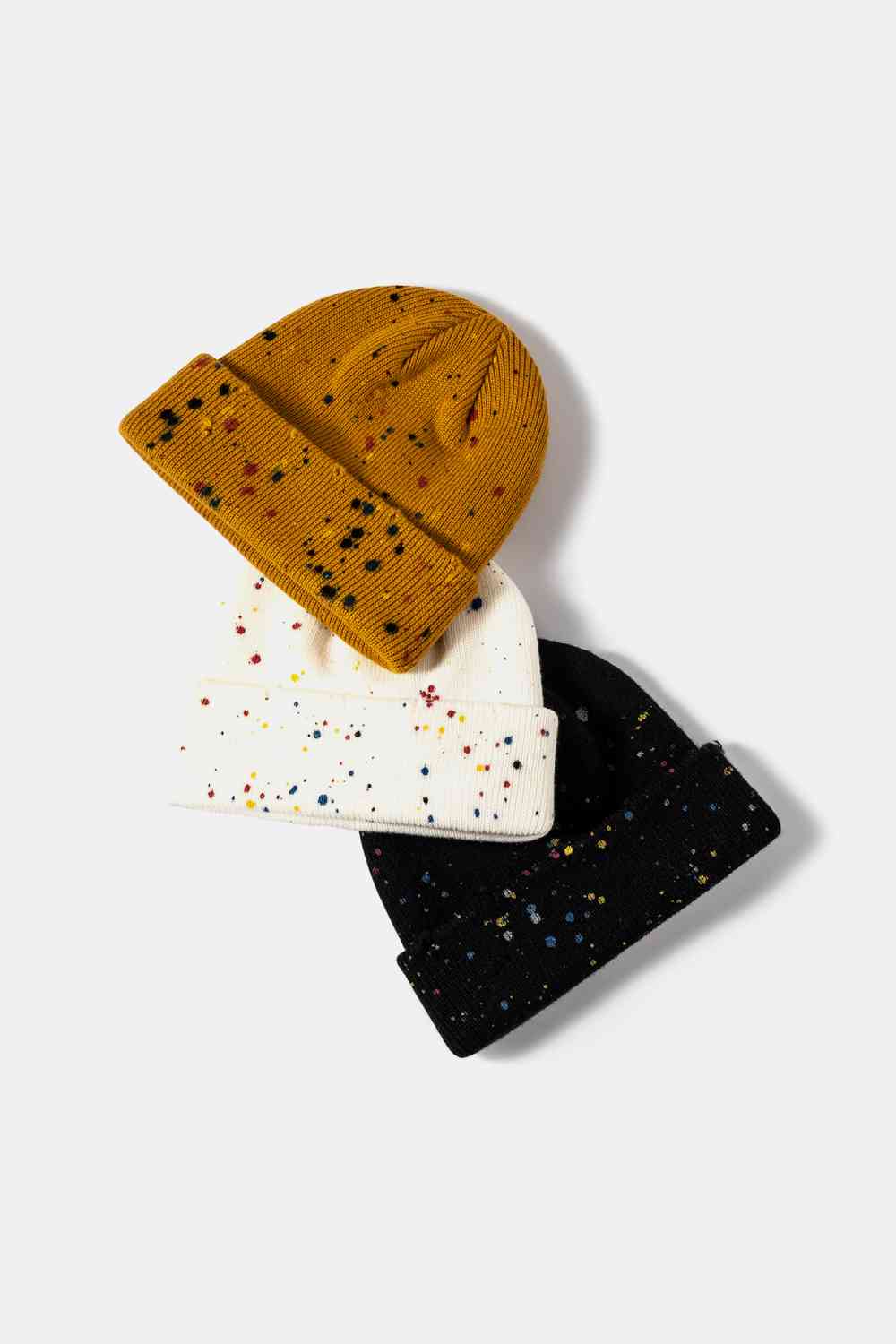 Lavender Confetti Rib-Knit Cuff Beanie Winter Accessories