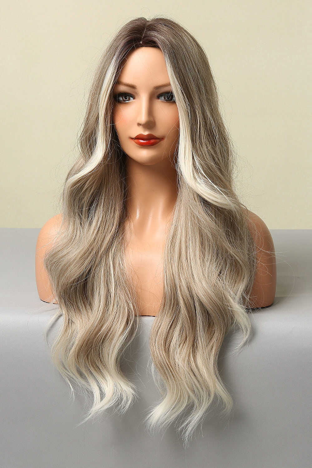 Dark Gray Full Machine Made Long Wave Wigs 26'' Wigs