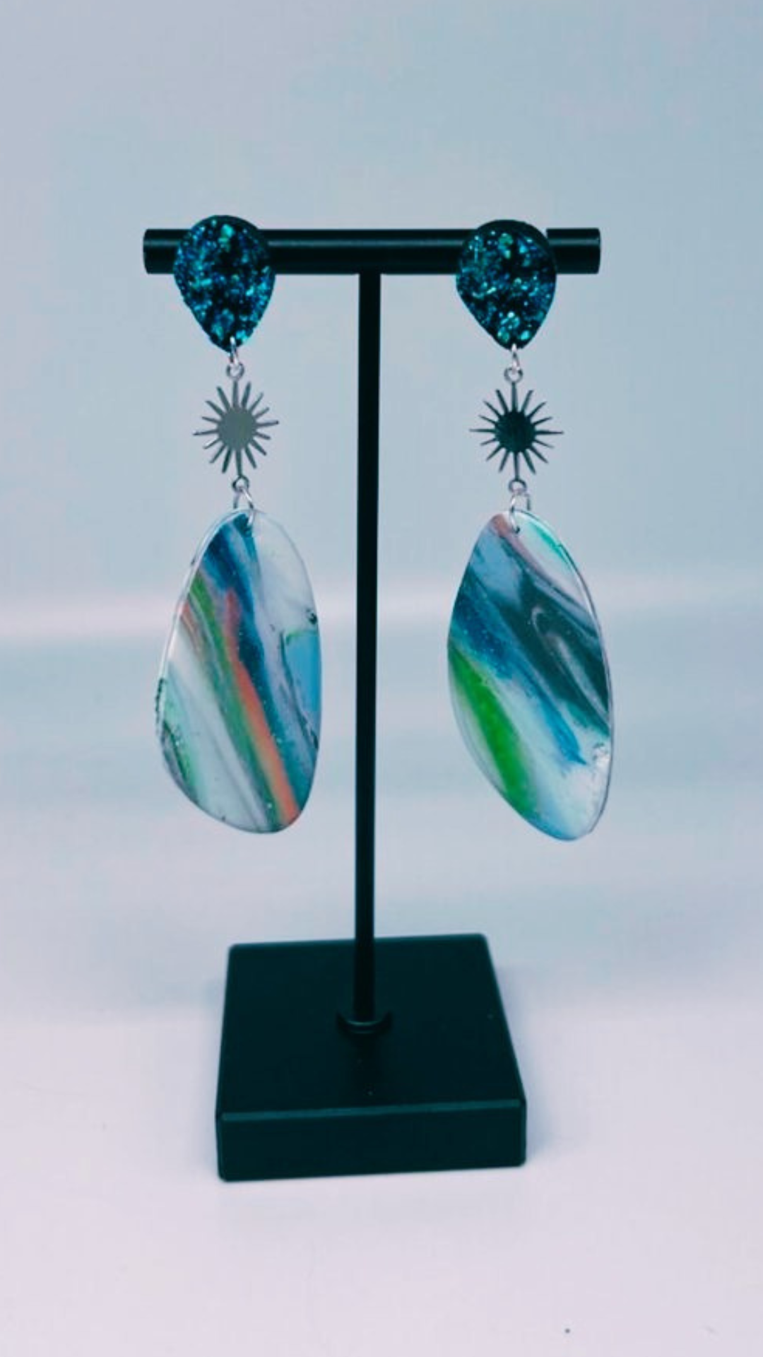 Light Steel Blue Ocean Eyes Clay Earrings Earrings