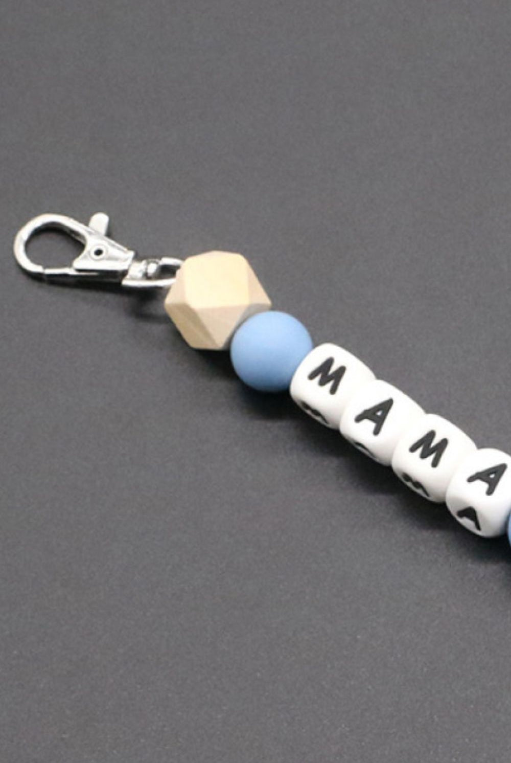 Dim Gray 90's Style Assorted 2-Pack Mama Beaded Tassel Keychain Key Chains