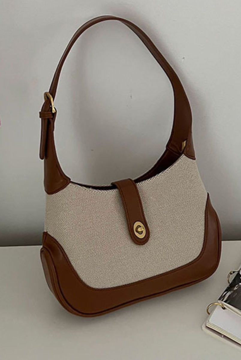 Dark Gray Adored Contrast Canvas Shoulder Bag Handbags
