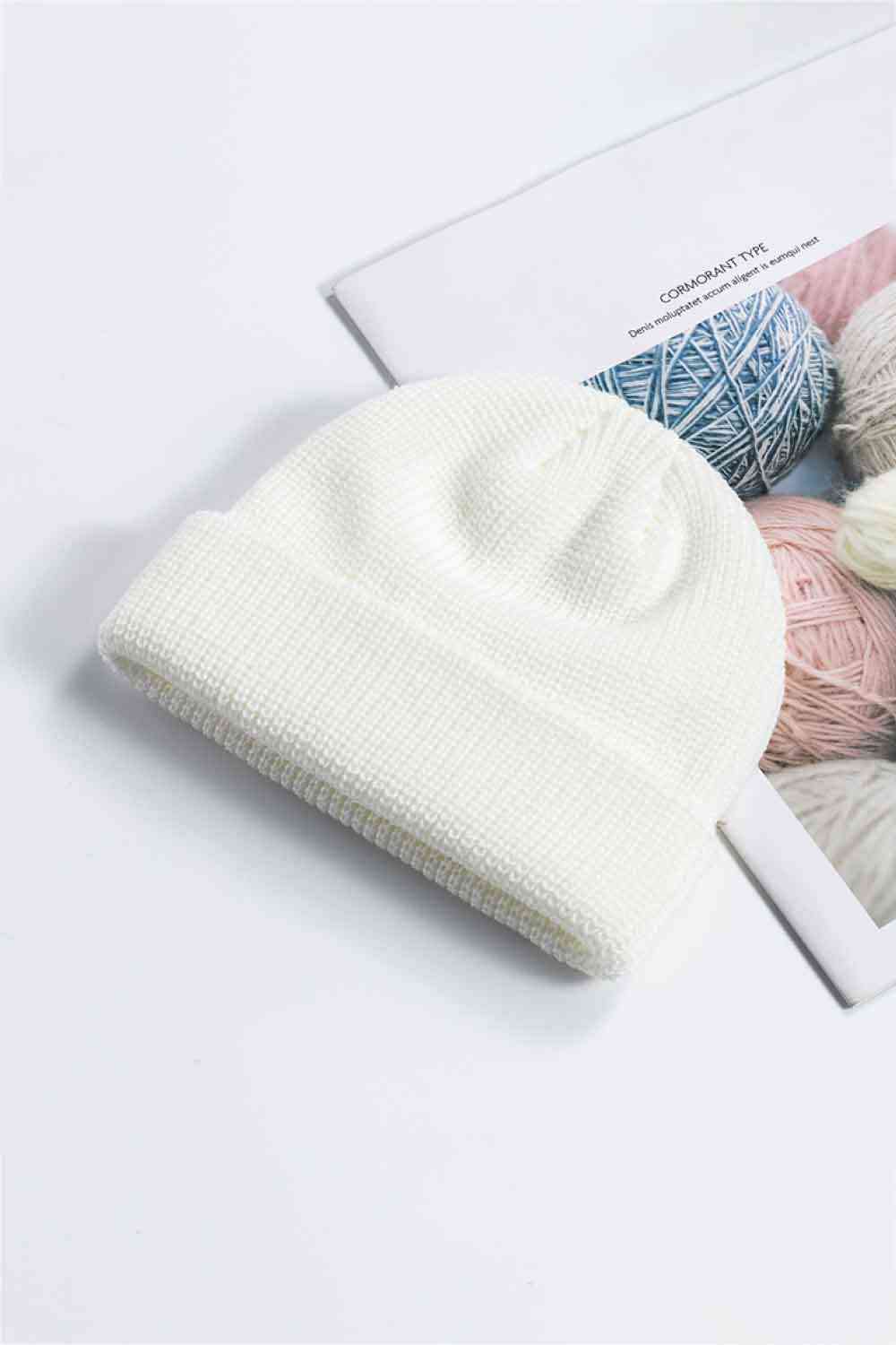 Lavender Cozy Rib-Knit Cuff Beanie Winter Accessories