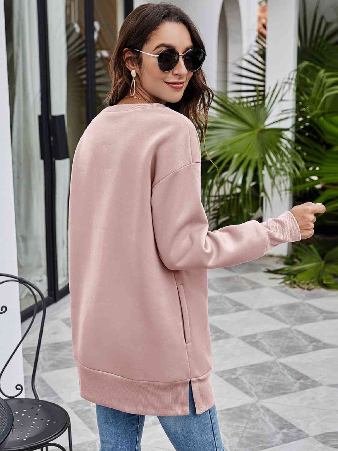 Dark Gray BELIEVE Graphic Tunic Sweatshirt Gifts